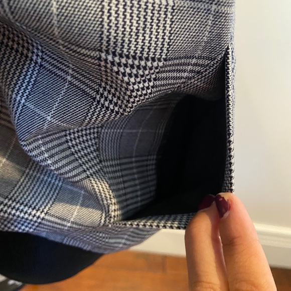 NWT REVOLVE Bobi Black Menswear Plaid Bomber Ivory & Black - Picture 9 of 10